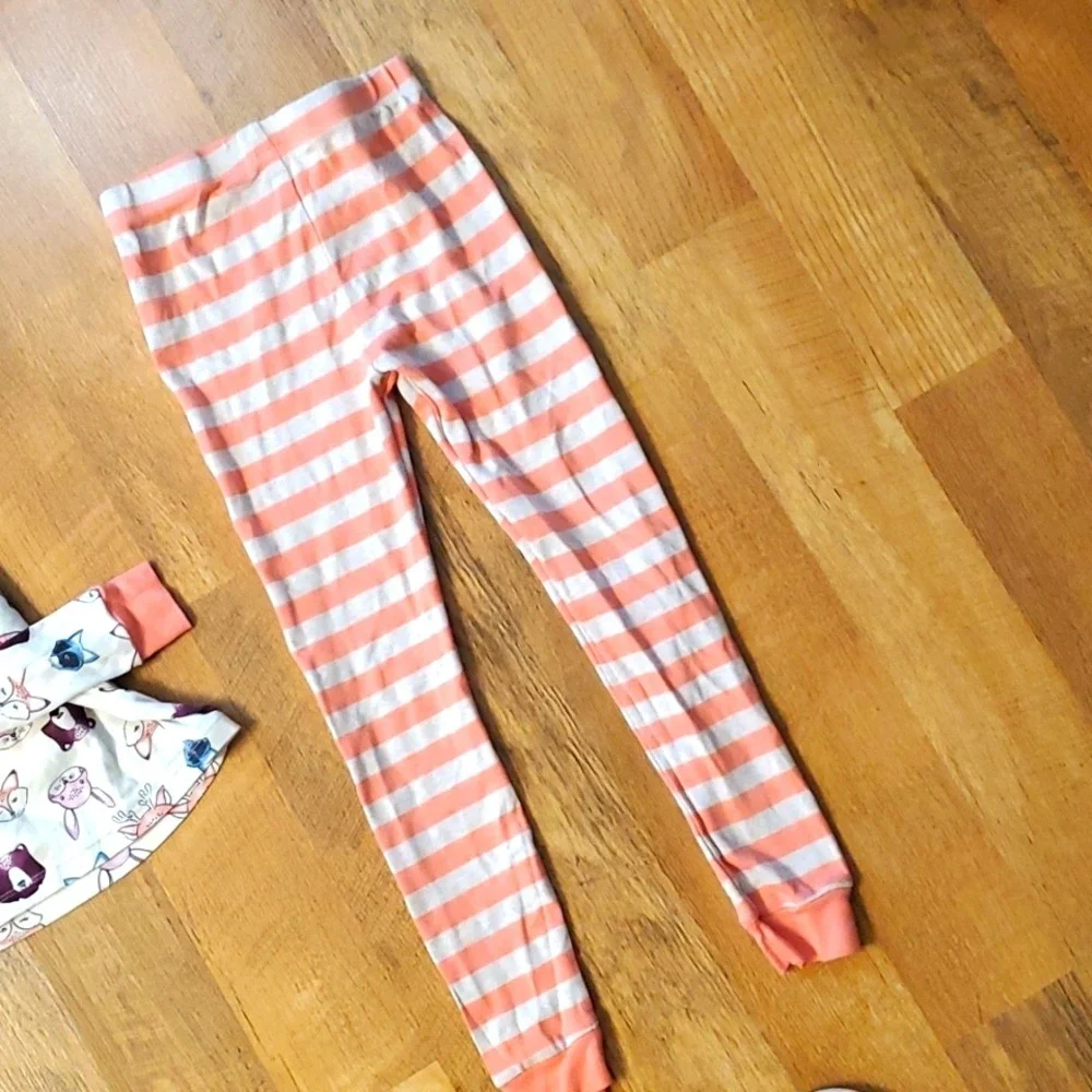 Member's Mark Girls Size 6‎ Forest Animal Striped Pajama Set